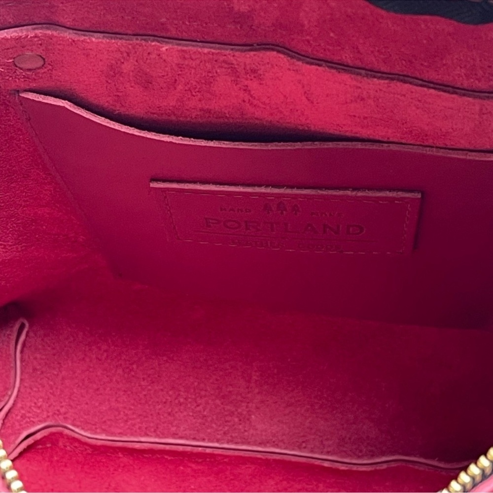 Portland Leather Medium Tote Backpack in Berry Good. - Picture 5 of 5